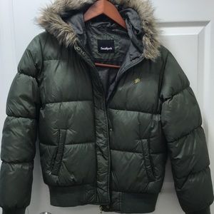 Southpole. Puffer Jacket. Faux fur hood. Size M.